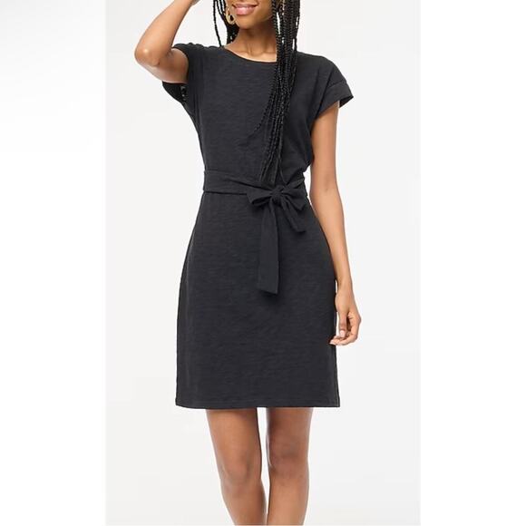j.crew short-sleeve tie-waist t-shirt dress black bi142 women plus size 2x - Picture 1 of 9